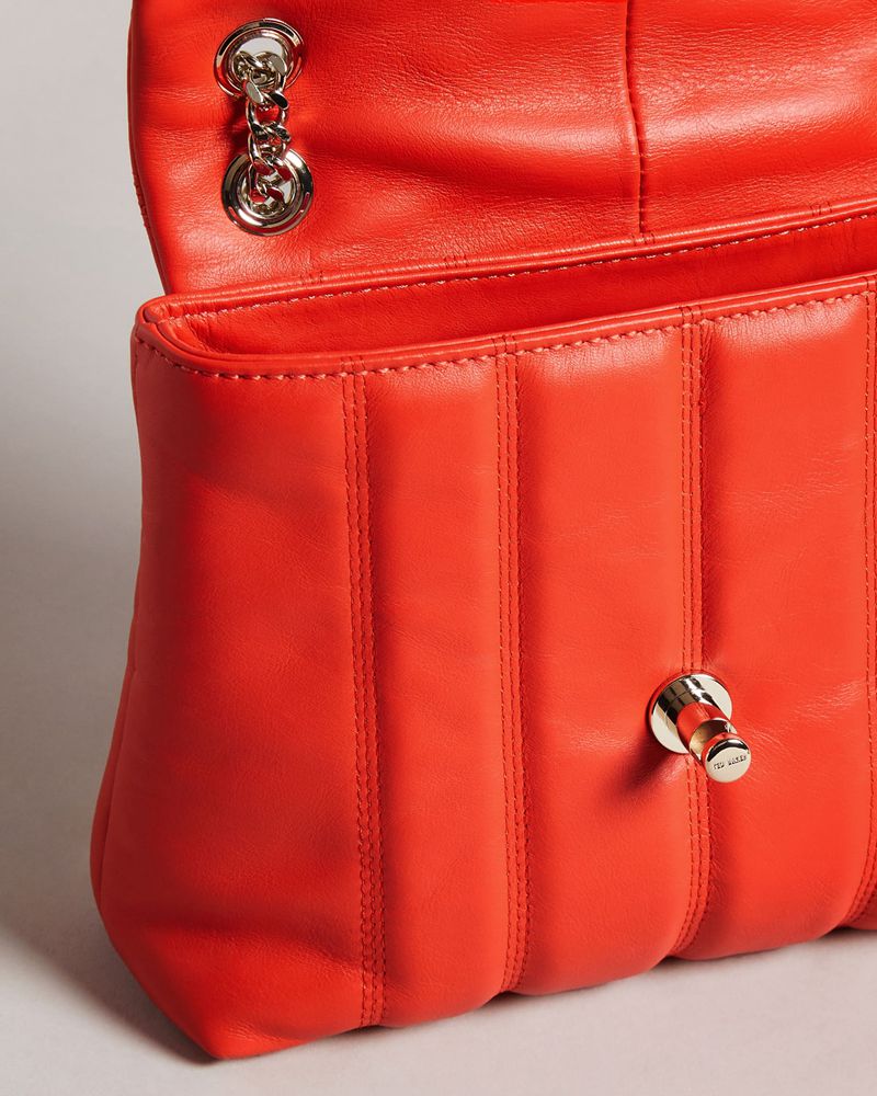Ted Baker Ayalina Läder Puffer Quilt Detail Mini Xbody Crossbody Väska Dam Röda | ACI-051943