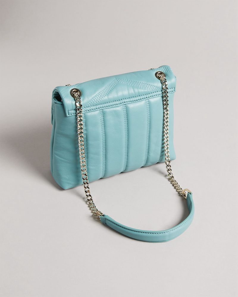 Ted Baker Ayalina Läder Puffer Quilt Detail Mini Xbody Crossbody Väska Dam Teal | FBZ-043961