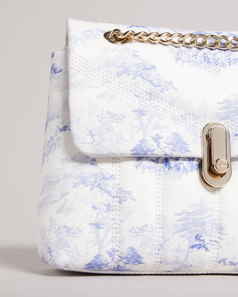 Ted Baker Ayasisi Landscape Läder Puffer Axelväska Dam Vita | BYM-179206