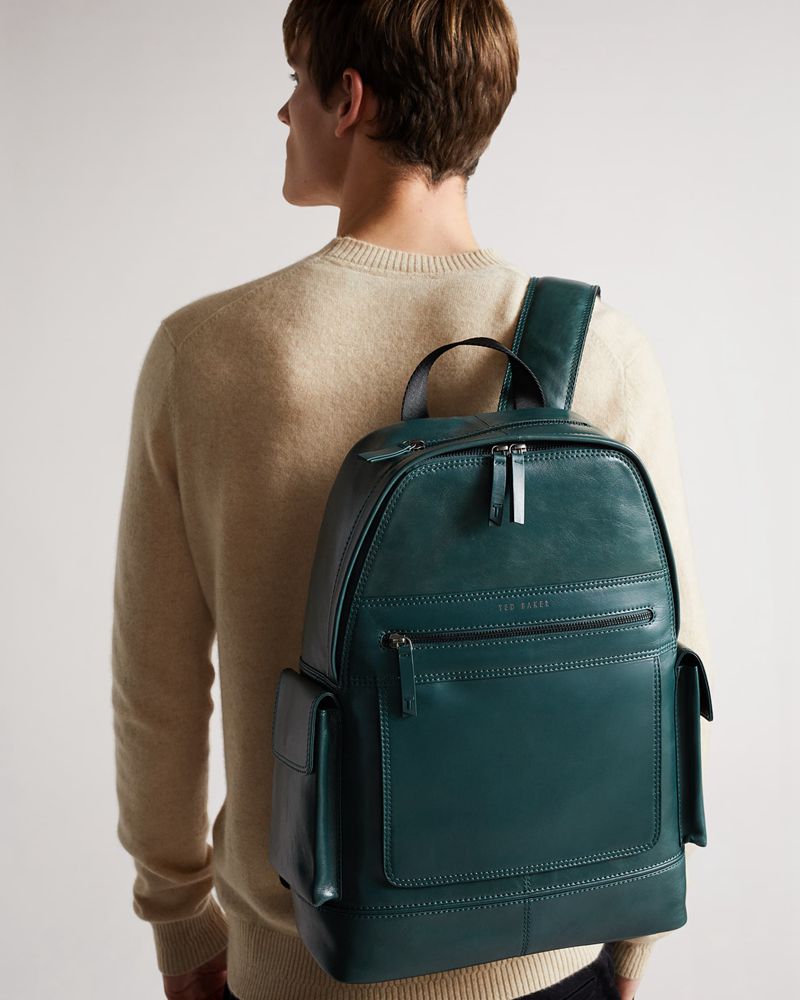 Ted Baker Aydeen Läder Ryggsäck Herr Gröna | FCG-791526