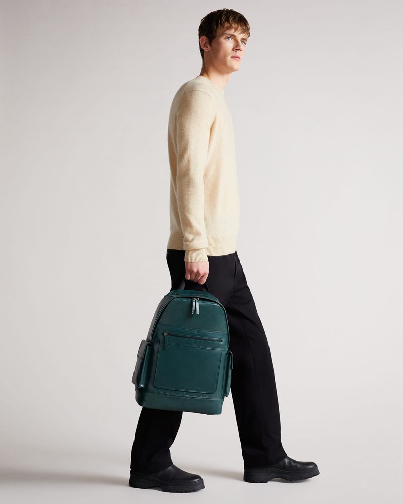 Ted Baker Aydeen Läder Ryggsäck Herr Gröna | FCG-791526