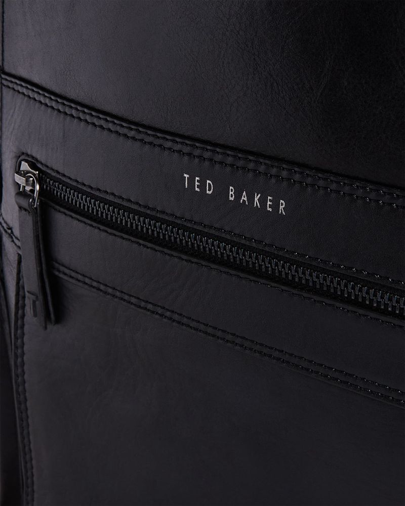 Ted Baker Aydeen Läder Ryggsäck Herr Svarta | BHR-298143