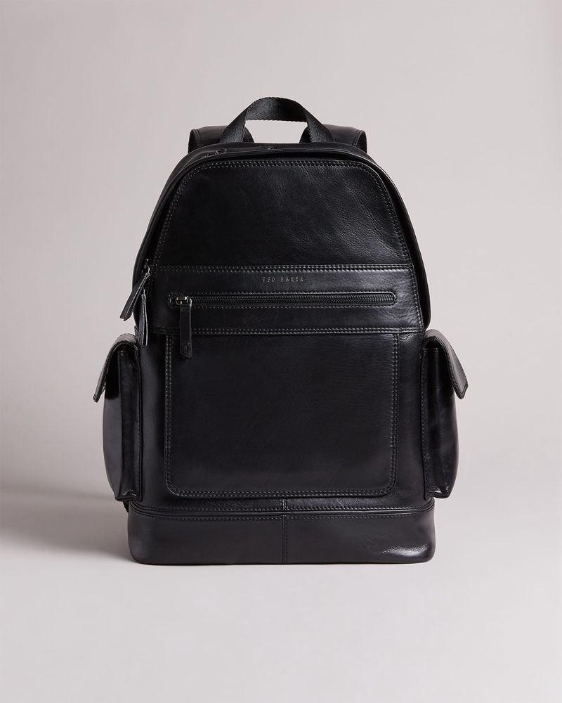 Ted Baker Aydeen Läder Ryggsäck Herr Svarta | BHR-298143