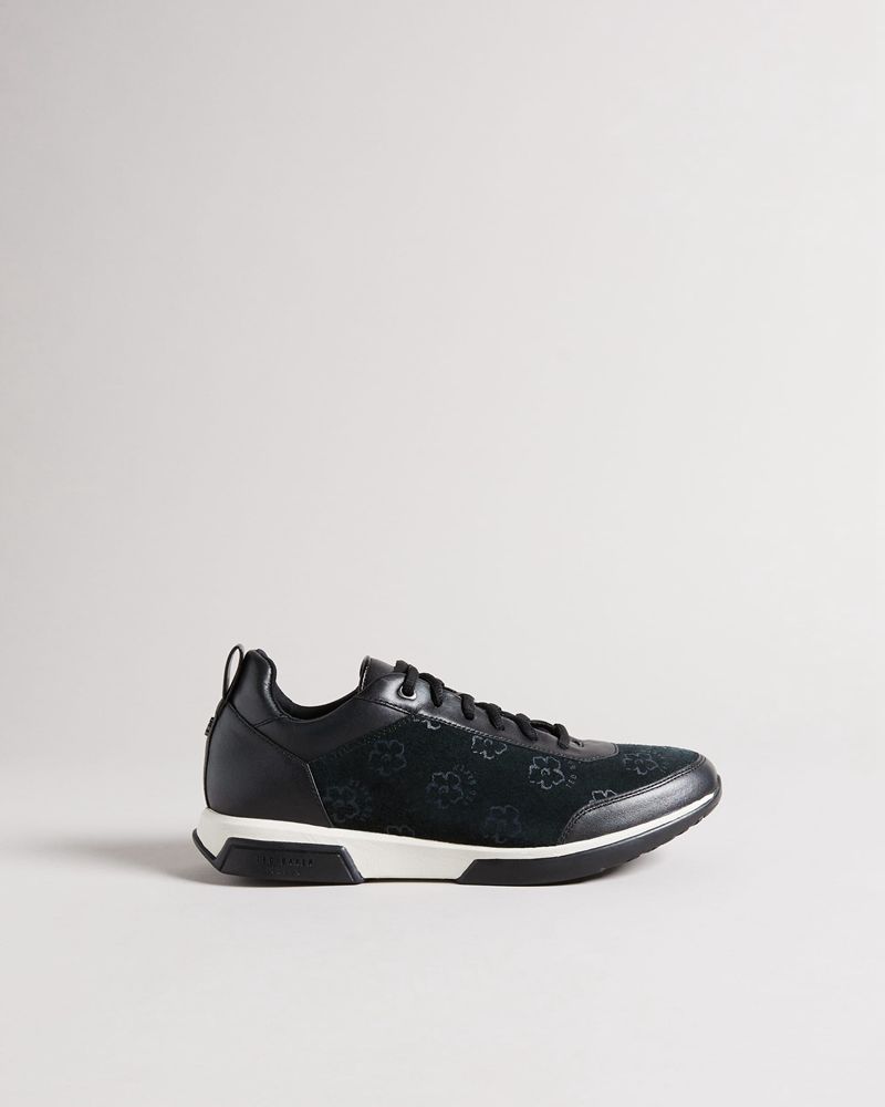Ted Baker Aylaa Magnolia Flower Runnings Sneakers Dam Svarta | NID-064258