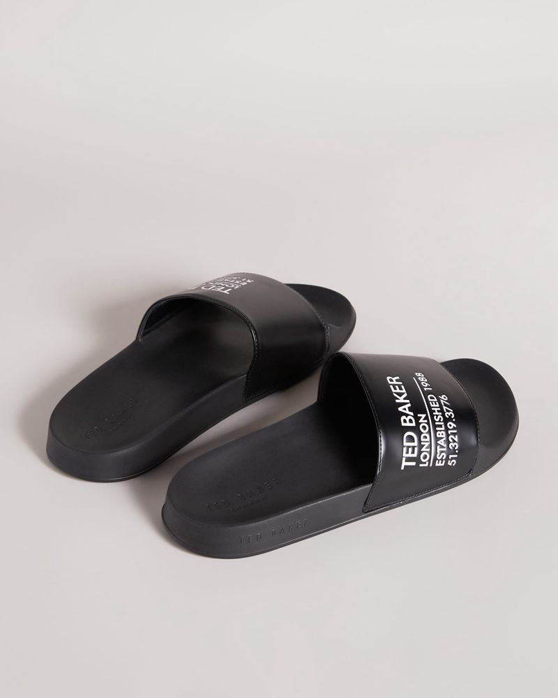 Ted Baker Aziell Ted Branded Pools Badtofflor Herr Svarta | BUS-364917