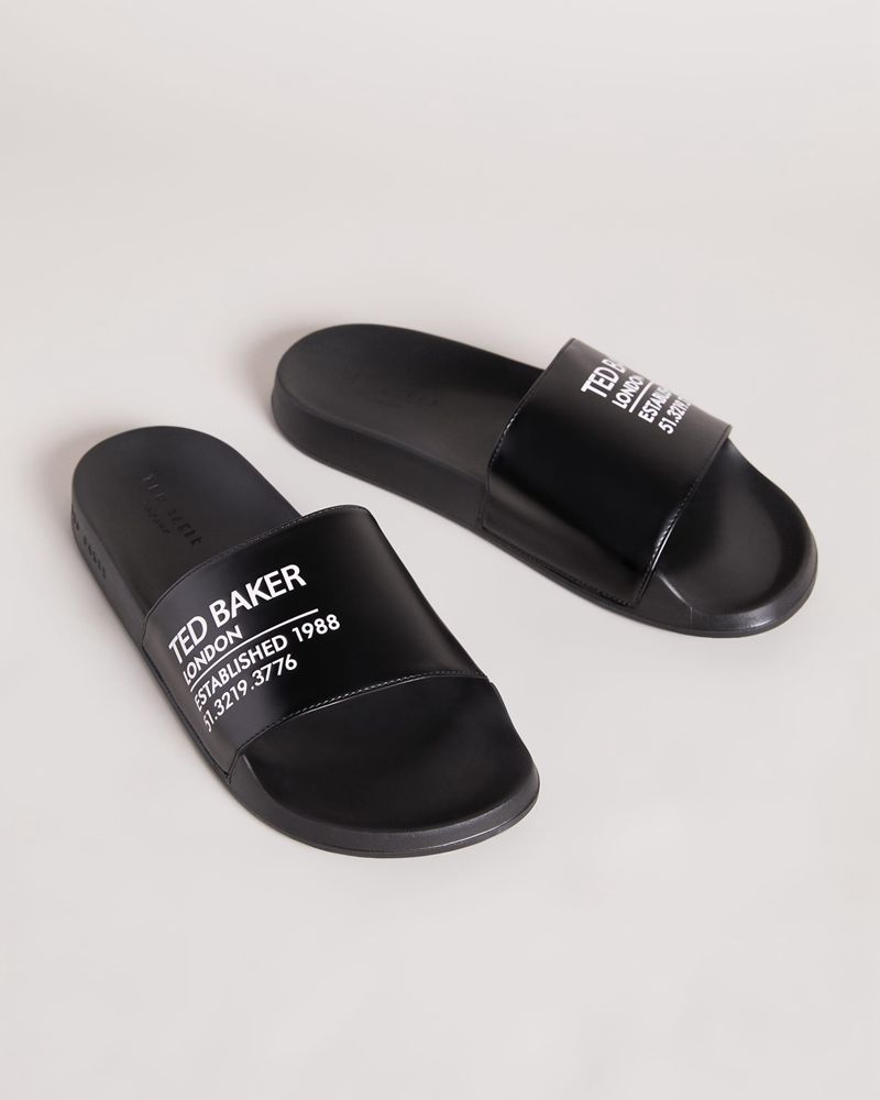Ted Baker Aziell Ted Branded Pools Badtofflor Herr Svarta | BUS-364917