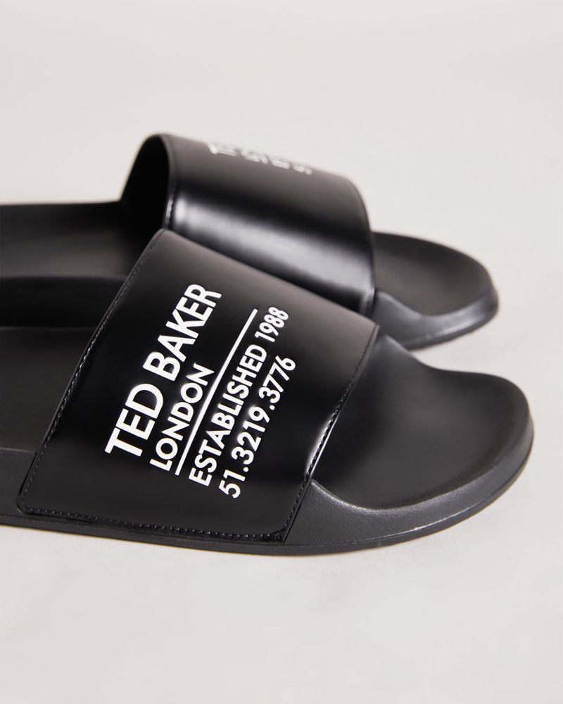 Ted Baker Aziell Ted Branded Pools Badtofflor Herr Svarta | BUS-364917