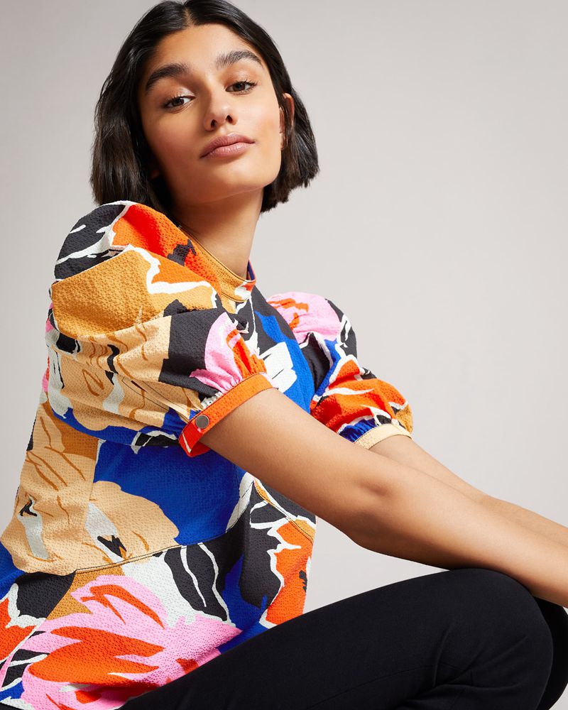Ted Baker Azura Puff Sleeve With Seam Detailing Blast Dam Svarta | NTV-760518