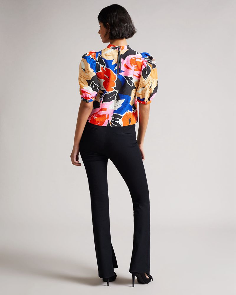 Ted Baker Azura Puff Sleeve With Seam Detailing Blast Dam Svarta | NTV-760518