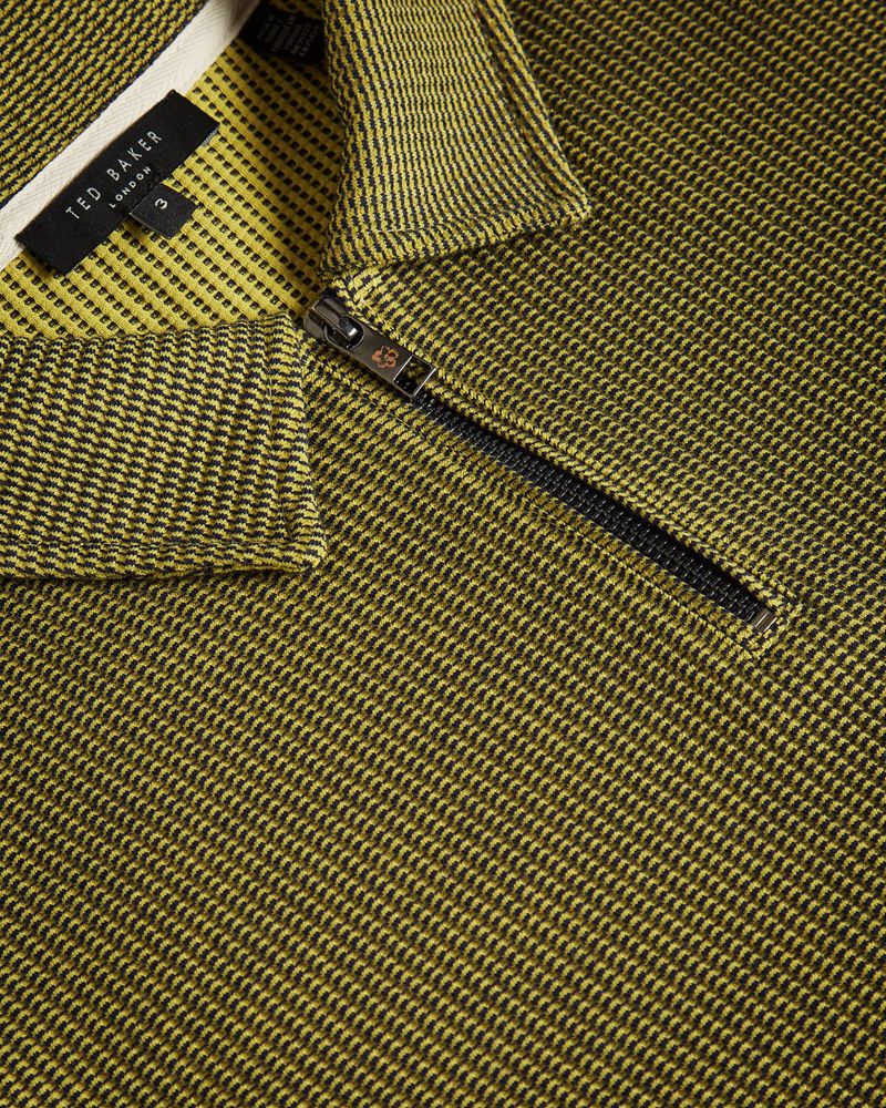 Ted Baker Backley -Sleeved Zip Polo Blast Herr Marinblå | VYZ-417082