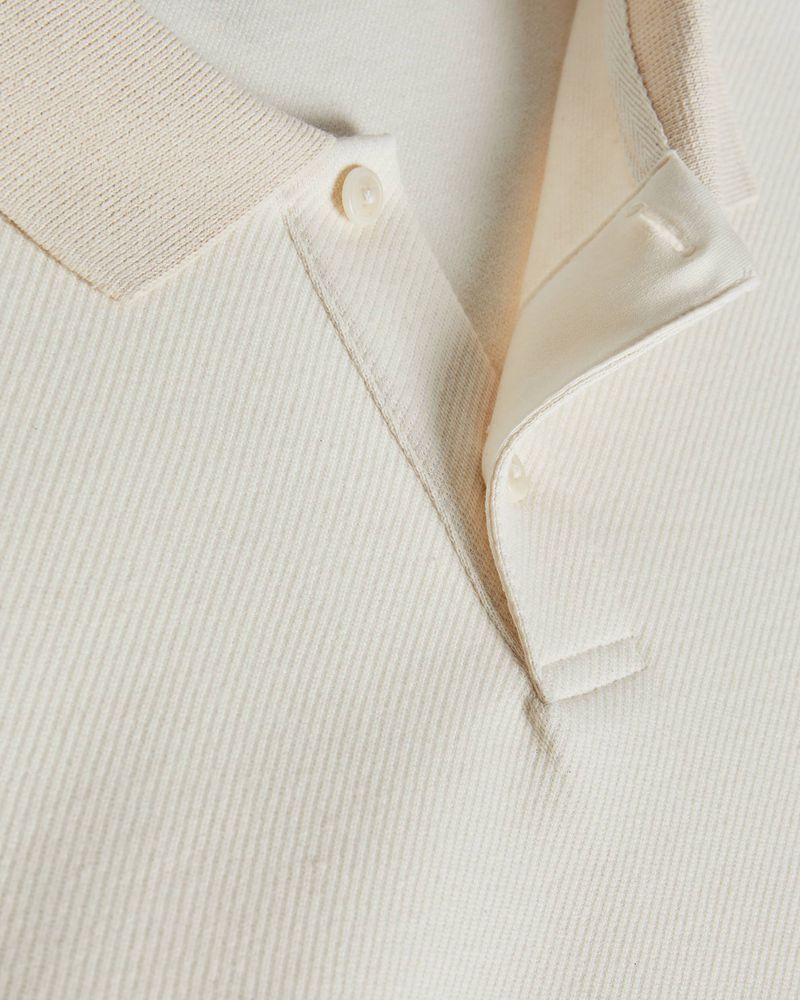 Ted Baker Baddow Twill Jersey Polo Blast Herr Natural | QOZ-068342
