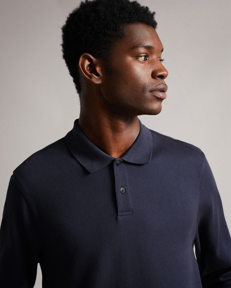 Ted Baker Baddow Twill Jersey Polo Blast Herr Blå | WQK-684720