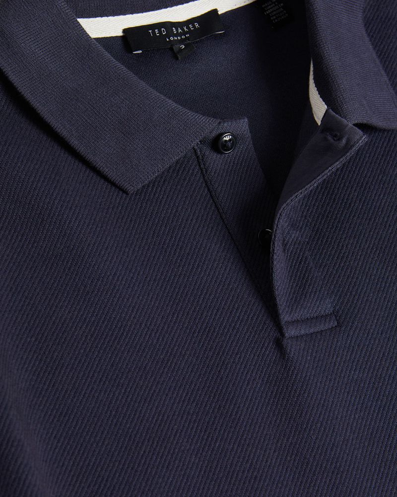 Ted Baker Baddow Twill Jersey Polo Blast Herr Blå | WQK-684720