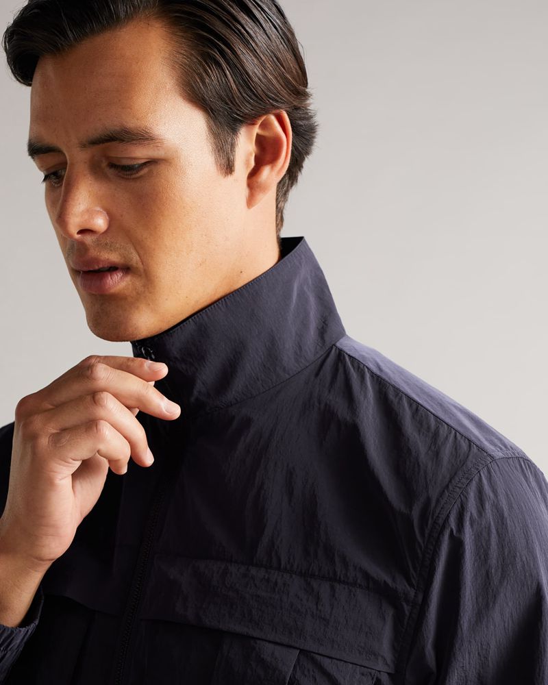 Ted Baker Balta Lätta Funnel Neck Bomber Jacka Herr Marinblå | AQD-241769