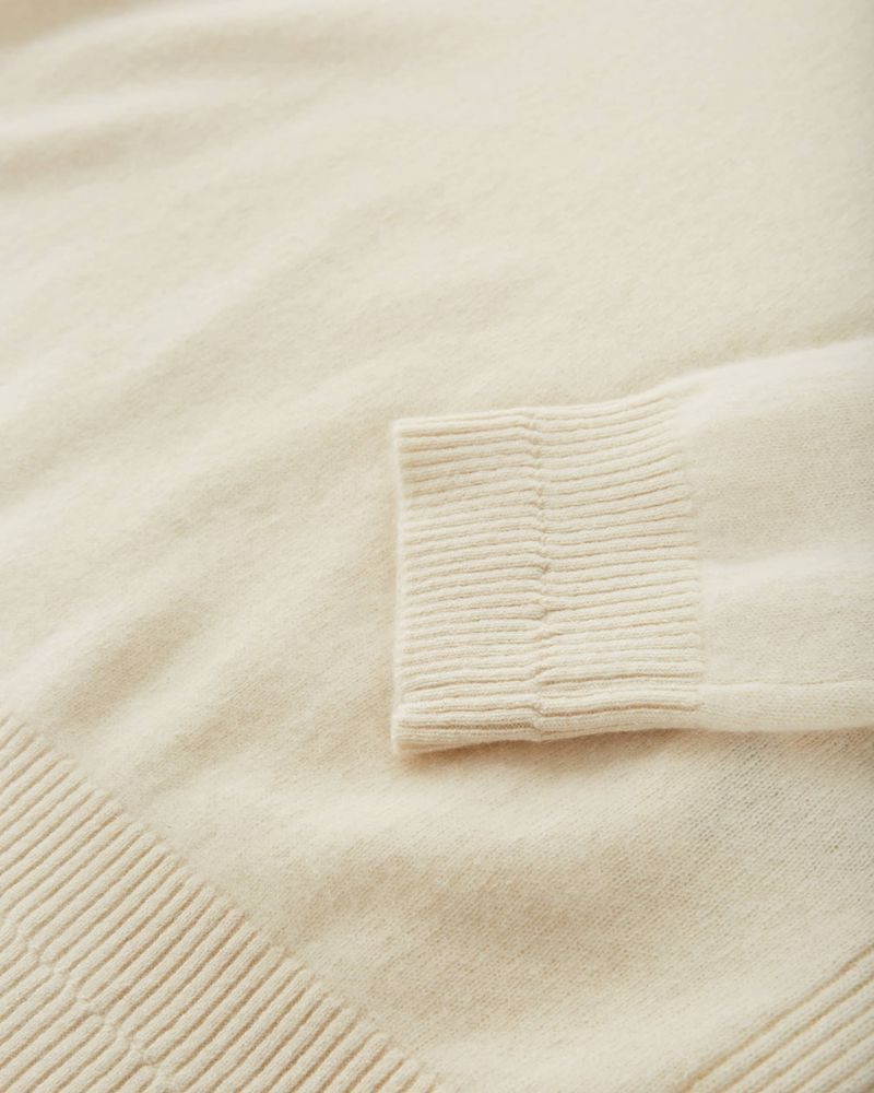 Ted Baker Bannks Ls Cashmere Hoodie Tröjor Herr Vita | RUY-092486