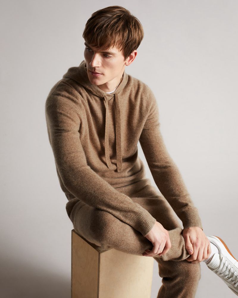 Ted Baker Bannks Ls Cashmere Hoodie Tröjor Herr Bruna | WGH-432706