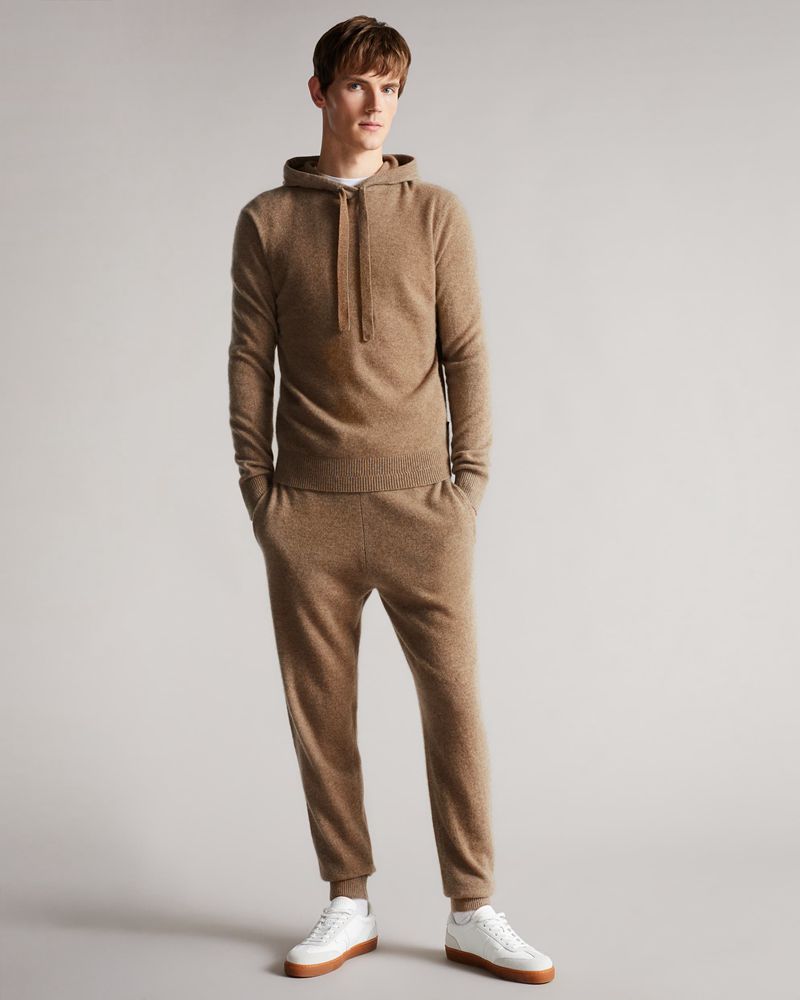 Ted Baker Bannks Ls Cashmere Hoodie Tröjor Herr Bruna | WGH-432706