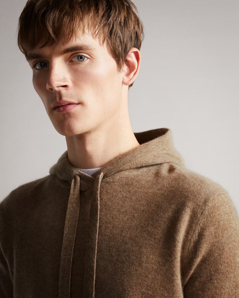 Ted Baker Bannks Ls Cashmere Hoodie Tröjor Herr Bruna | WGH-432706