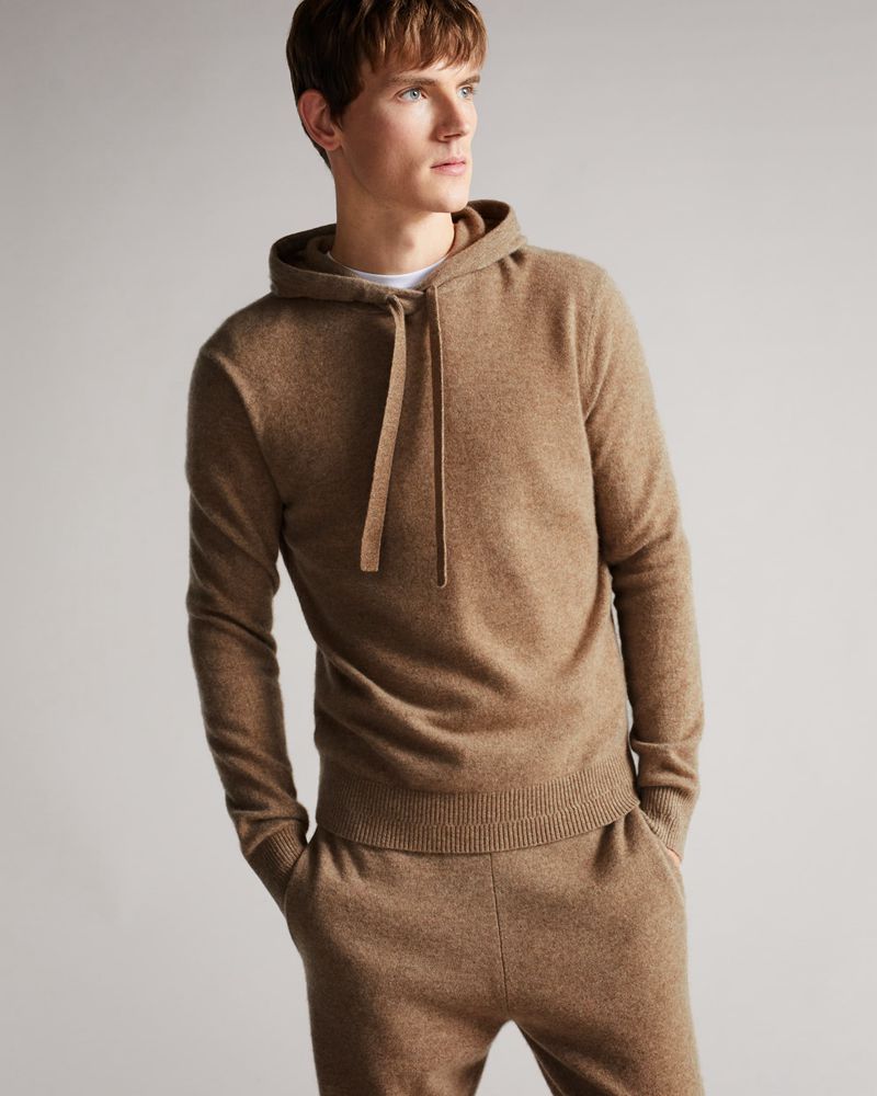 Ted Baker Bannks Ls Cashmere Hoodie Tröjor Herr Bruna | WGH-432706