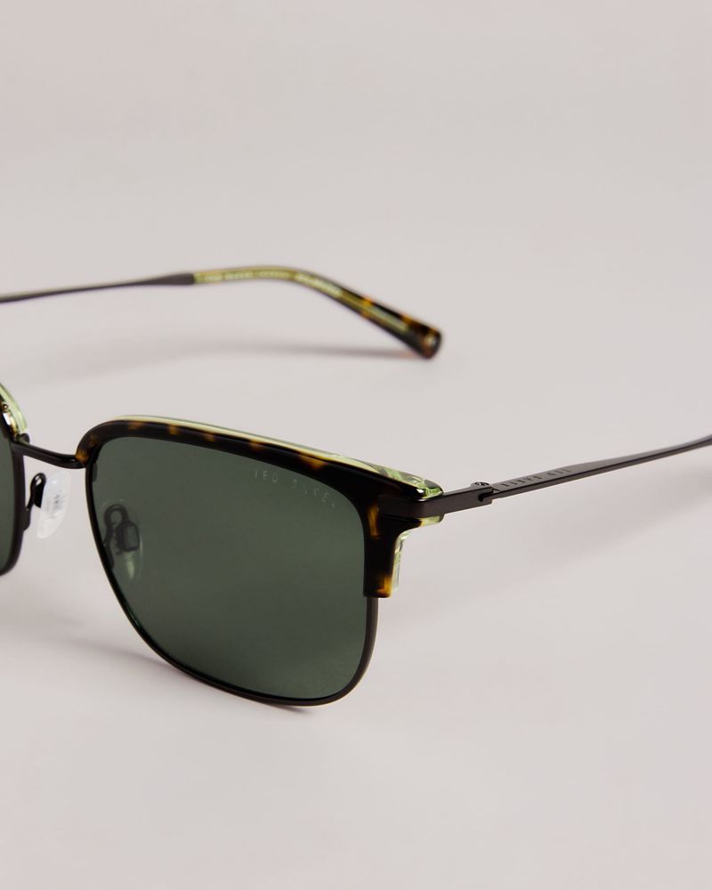Ted Baker Barnac Tms100 Klassiska Club Trend Solglasögon Herr Gröna | IMV-016324