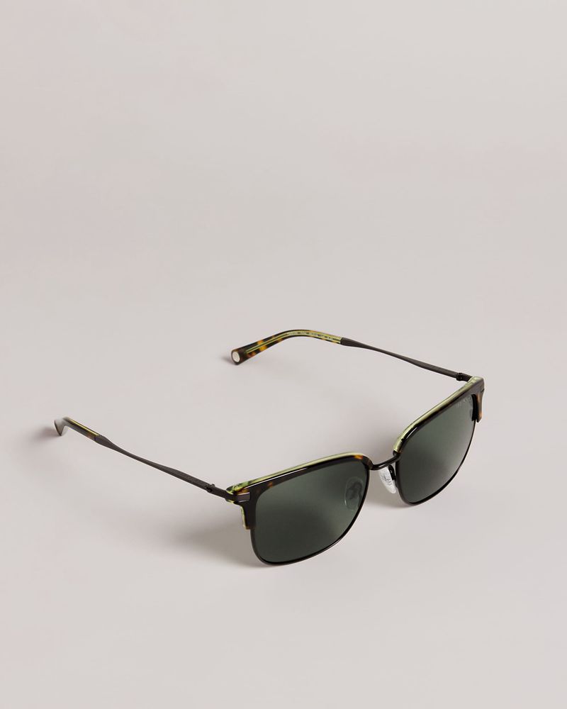 Ted Baker Barnac Tms100 Klassiska Club Trend Solglasögon Herr Gröna | IMV-016324