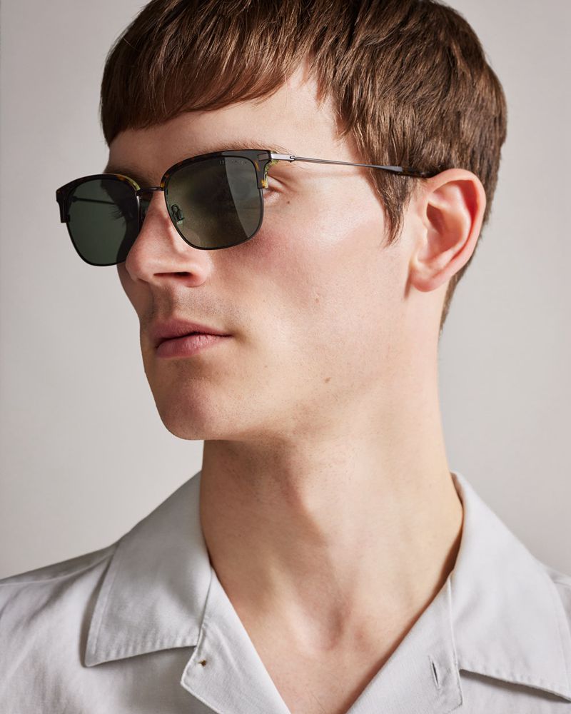 Ted Baker Barnac Tms100 Klassiska Club Trend Solglasögon Herr Gröna | IMV-016324