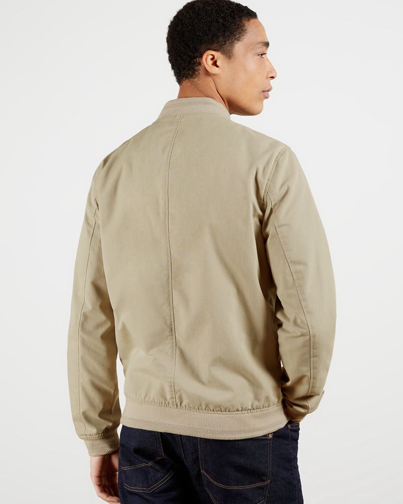 Ted Baker Bars Bomull Blend Bomber Jacka Herr Gray | JDO-842653