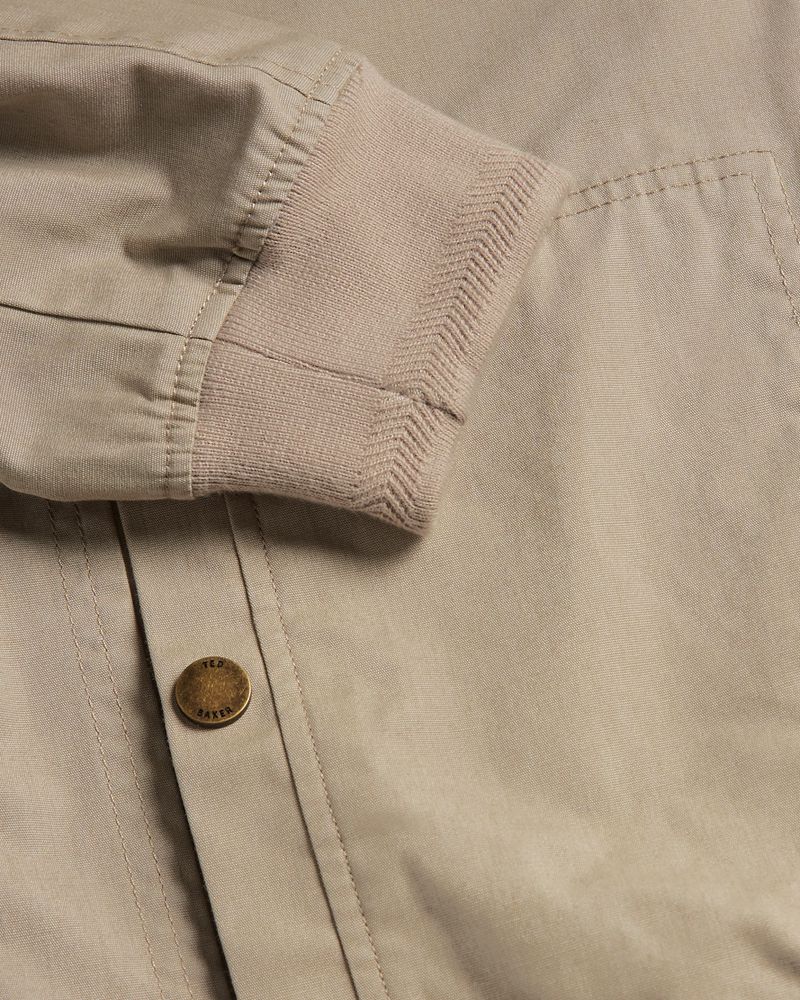 Ted Baker Bars Bomull Blend Bomber Jacka Herr Gray | JDO-842653