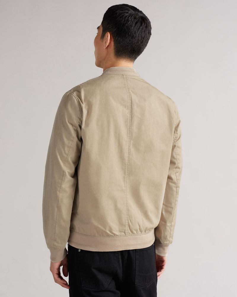 Ted Baker Bars Bomull Blend Bomber Jacka Herr Gray | JDO-842653
