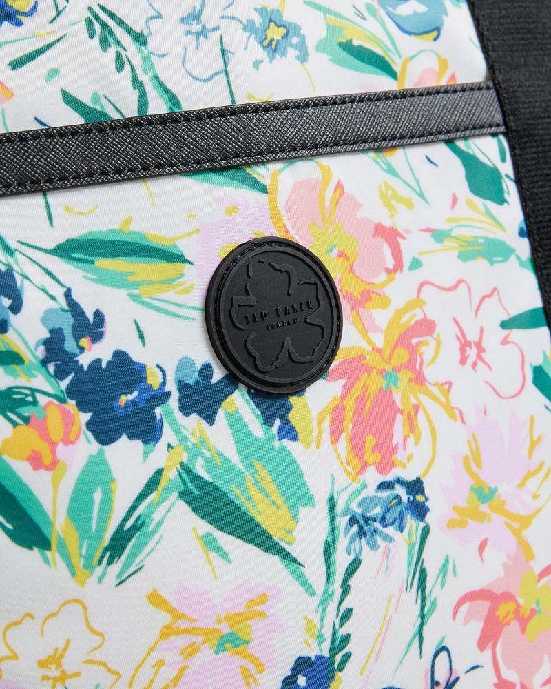 Ted Baker Beckla Magnolia Floral Nylon Tote Väska Dam Vita | SJL-805719