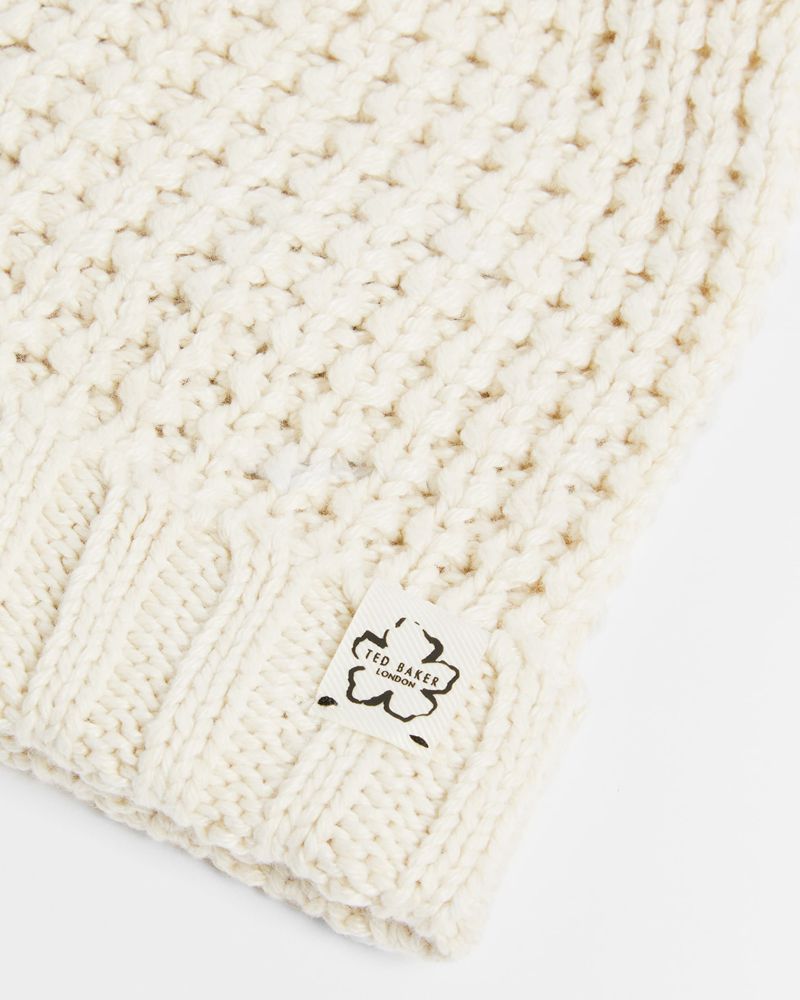 Ted Baker Beka Waffle Texture Beanie Hatt Dam Vita | GKB-735416