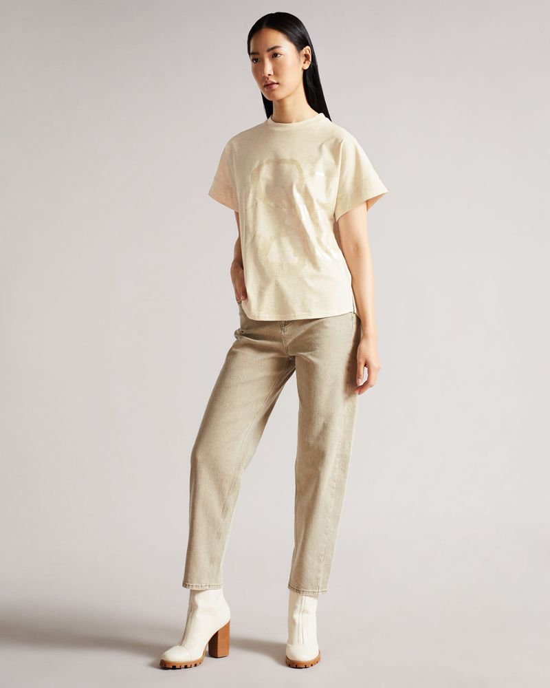 Ted Baker Bellaz Foil Print Flower Tee Blast Dam Vita | XIQ-269408
