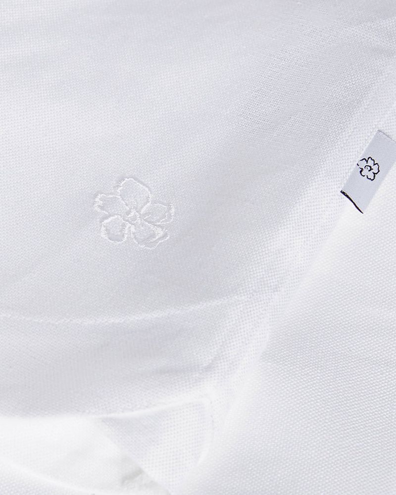 Ted Baker Belvue Long Sleeve Heavy Linen Blend Skjorta Herr Vita | CAS-426380
