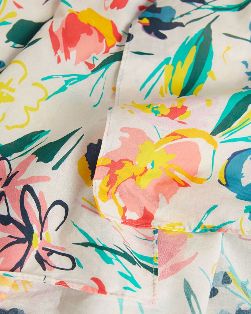 Ted Baker Beny Flirty Texture Floral Beach Sarong Badkläder Dam Vita | KPN-209783