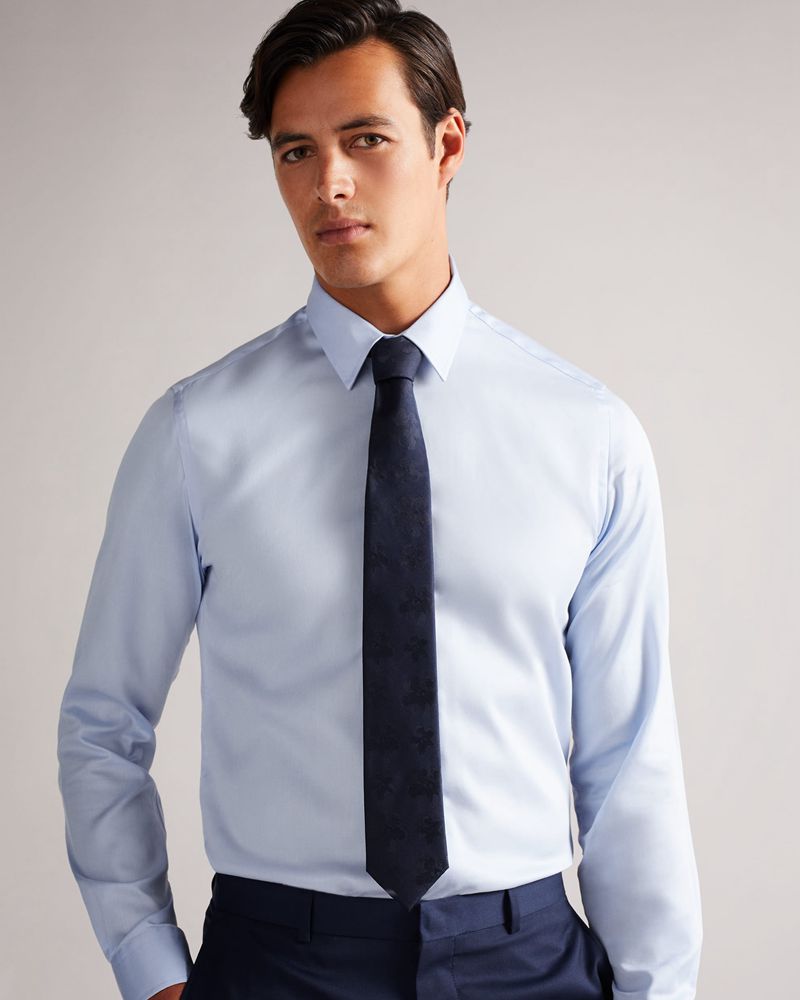 Ted Baker Berel Magnolia Jacquard Slipsar Herr Marinblå | DPZ-047985