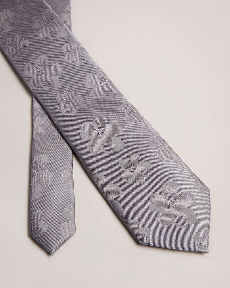 Ted Baker Berel Magnolia Jacquard Slipsar Herr Silver | LQG-765943