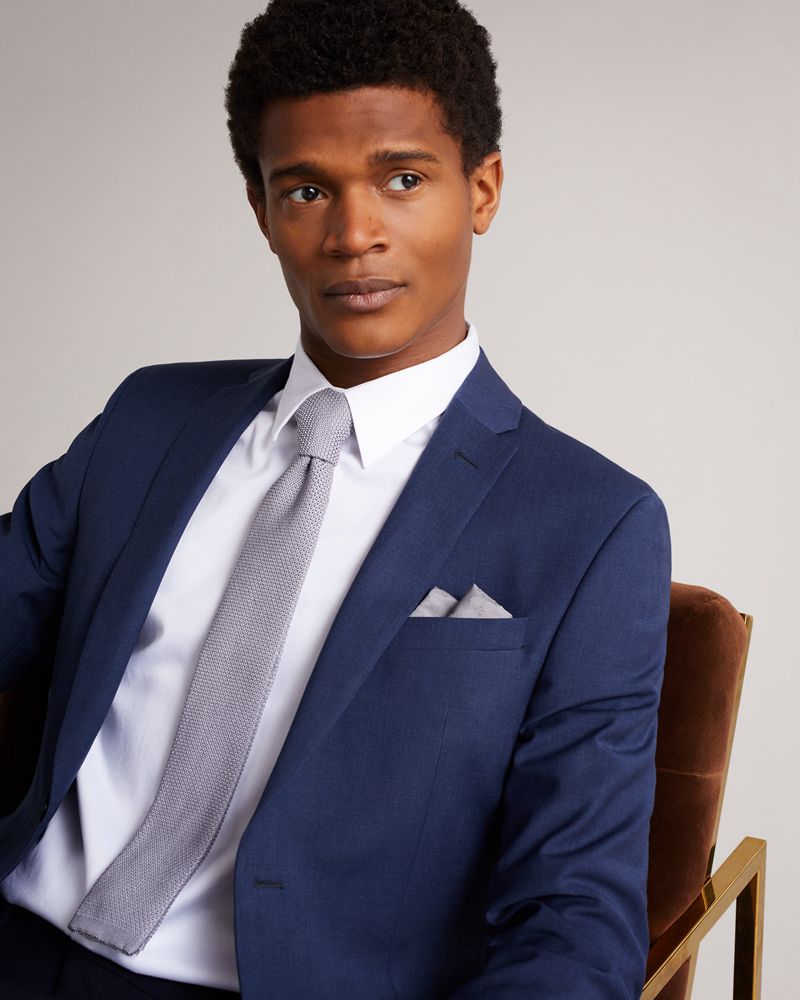 Ted Baker Besquar Magnolia Jacquard Pocket Square Slipsar Herr Silver | CTS-897435