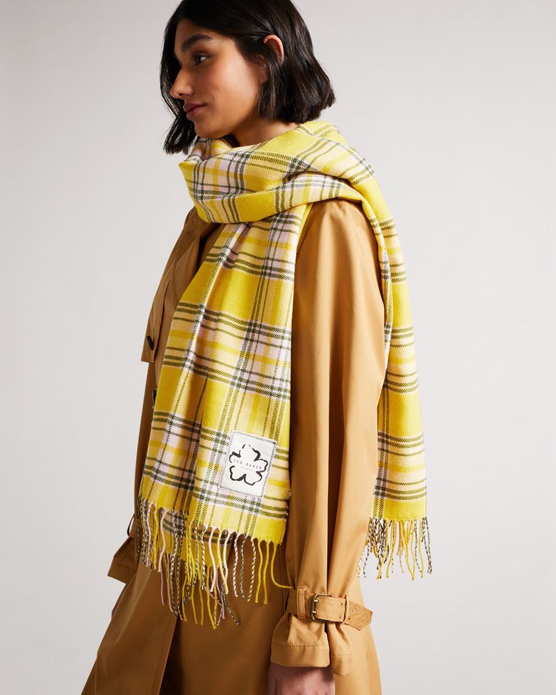 Ted Baker Betheni Mini Check Halsduk Dam Gula | FVK-951637