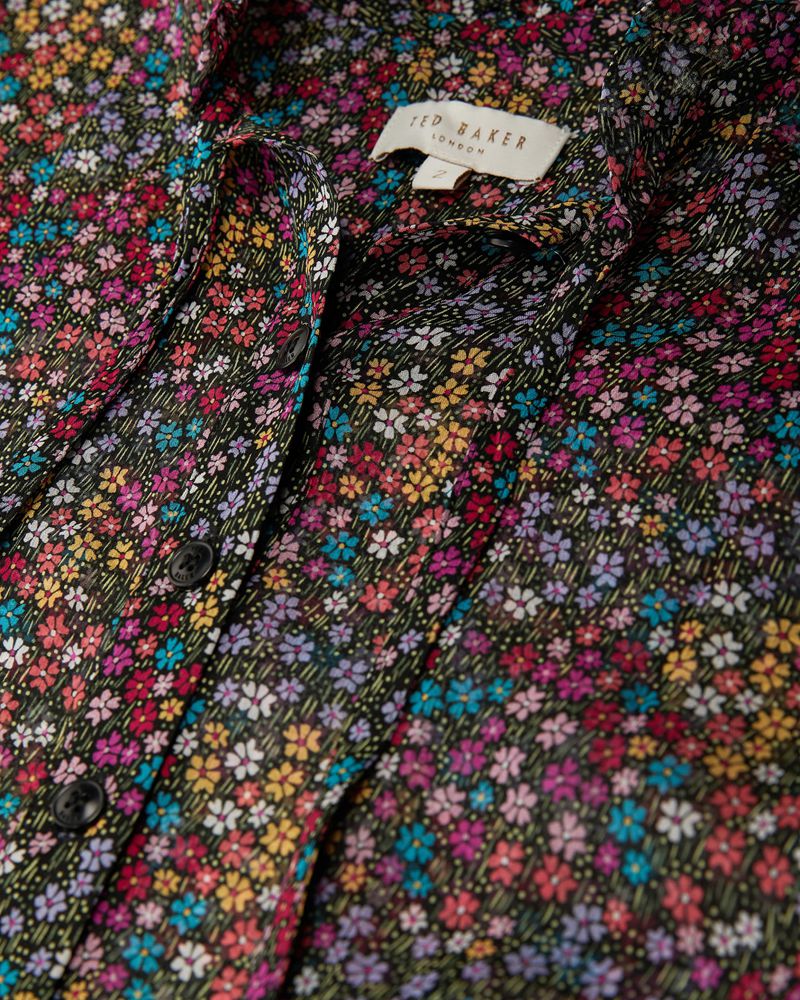 Ted Baker Bevlia Dropped Midja Midi Klänning Dam Svarta | QUT-657230