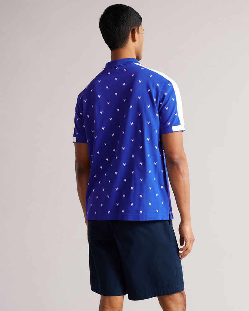 Ted Baker Billett Sleeve Embroidered Polo Blast Herr Blå | KSN-012796