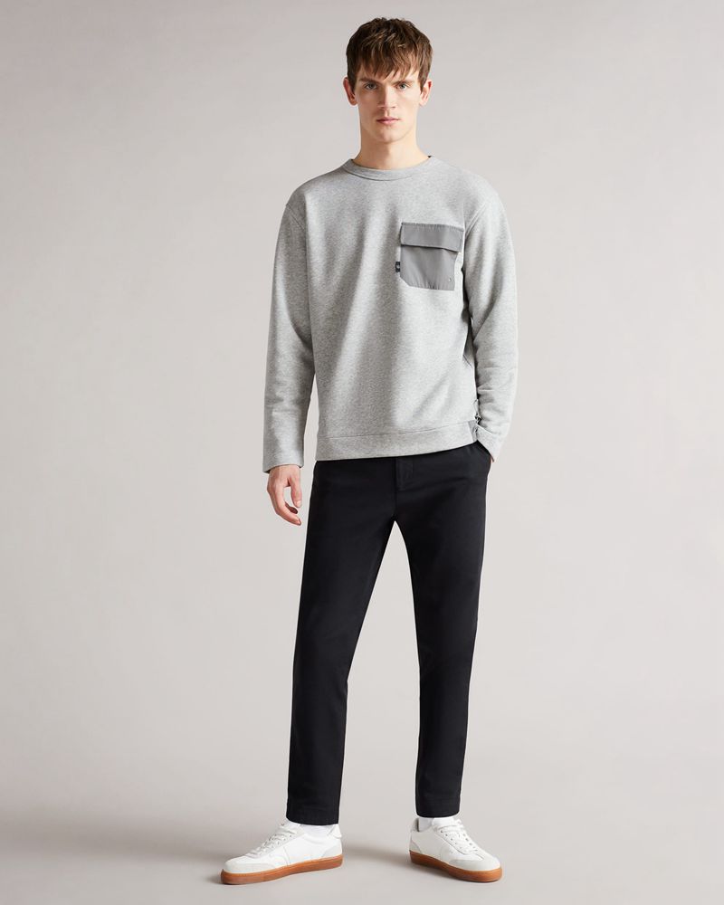 Ted Baker Birchin With Pocket Tröjor Herr Gray | BVQ-128953
