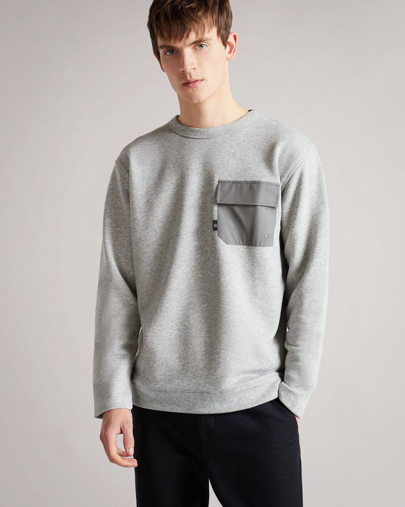 Ted Baker Birchin With Pocket Tröjor Herr Gray | BVQ-128953