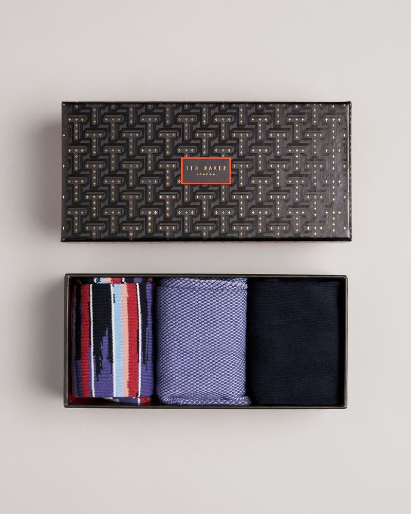 Ted Baker Blupak Three Pack Of Strumpor Herr Olika Färger | HMN-062137