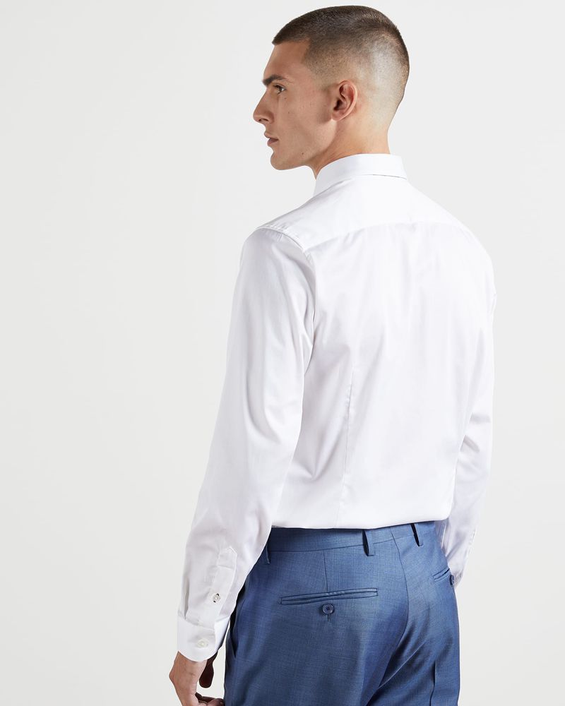 Ted Baker Bobcut Bomull Plain Skjorta Herr Vita | ARV-038147