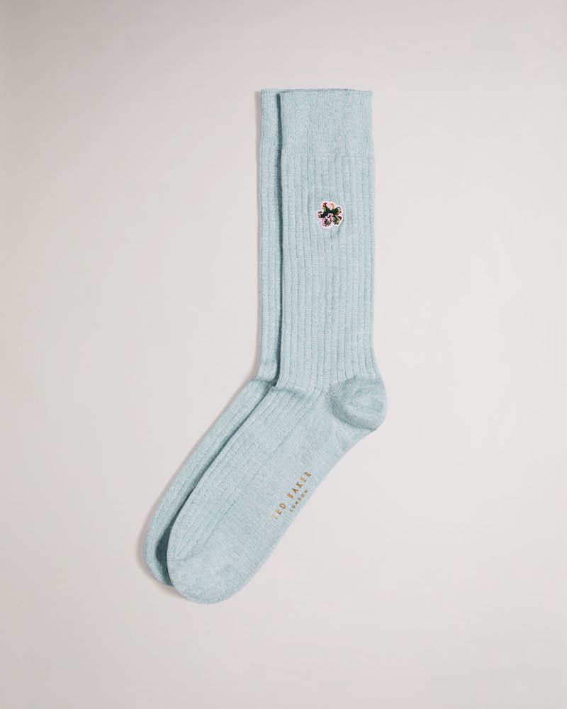 Ted Baker Boelow Flower Embroidery Strumpor Herr Blå | AKJ-194380