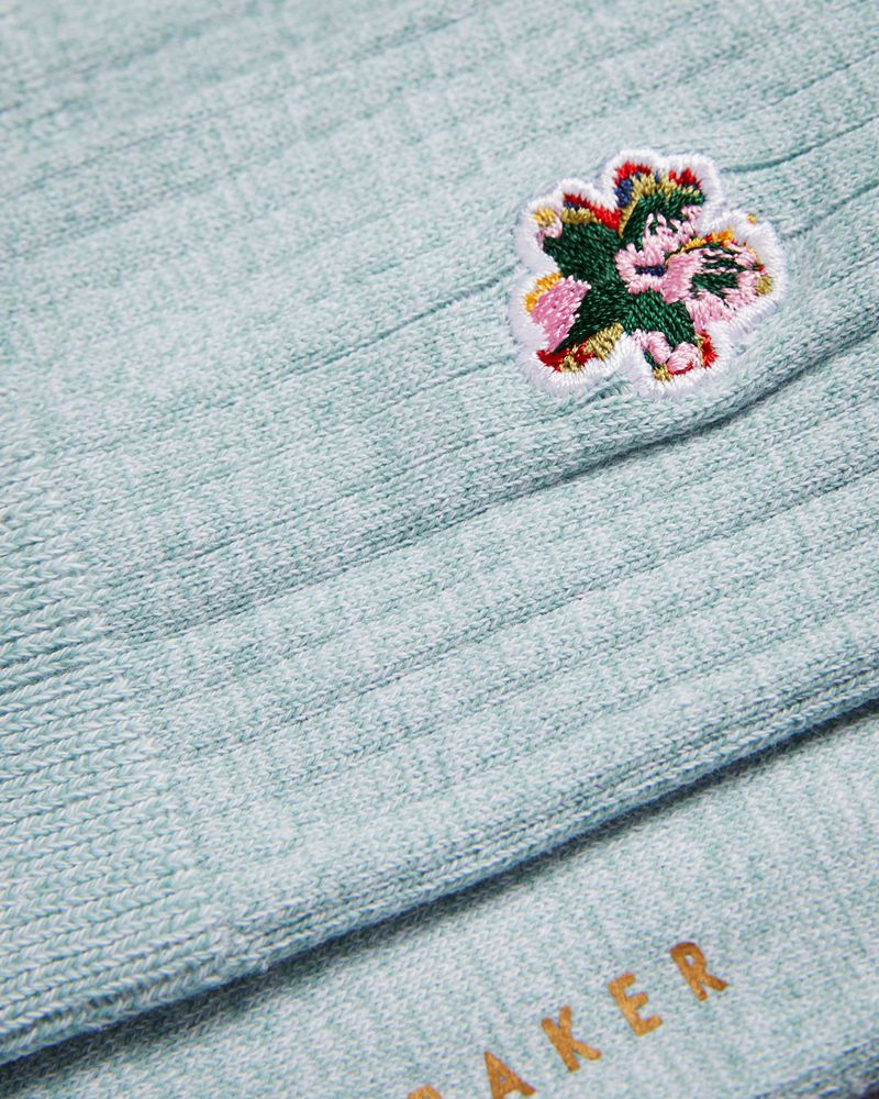 Ted Baker Boelow Flower Embroidery Strumpor Herr Blå | AKJ-194380