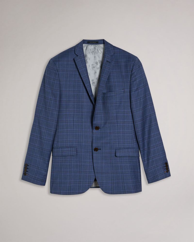 Ted Baker Bollijs Slim Mid Blue Check Kostymer Herr Blå | LOV-984236