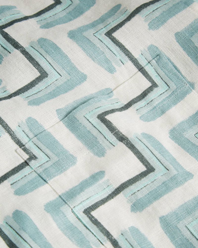 Ted Baker Brecon Ss Retro Geo Print Skjorta Herr Blå | NIX-746302