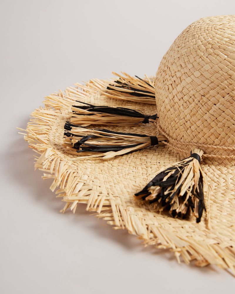 Ted Baker Brensy Tassel Detail Straw Badkläder Dam Natural | WTU-862417