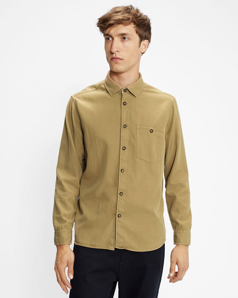 Ted Baker Brewin Relaxed Over Skjorta Herr Beige | BJD-590147